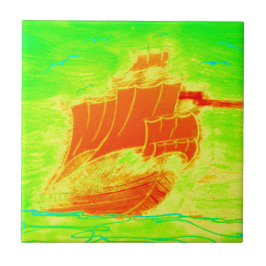 Azulejo De Cerâmica veleiro fluorescente