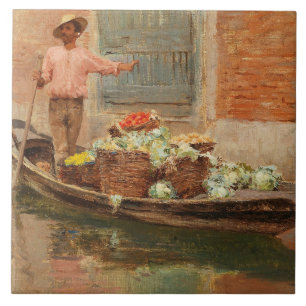 Azulejo De Cerâmica Vendedor de legumes em Veneza (por Vincenzo Capril