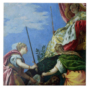 Azulejo De Cerâmica Veneza enthroned entre justiça e a paz