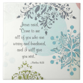 Azulejo De Cerâmica Venha até mim, eu te darei o resto Matthew 11 Vint