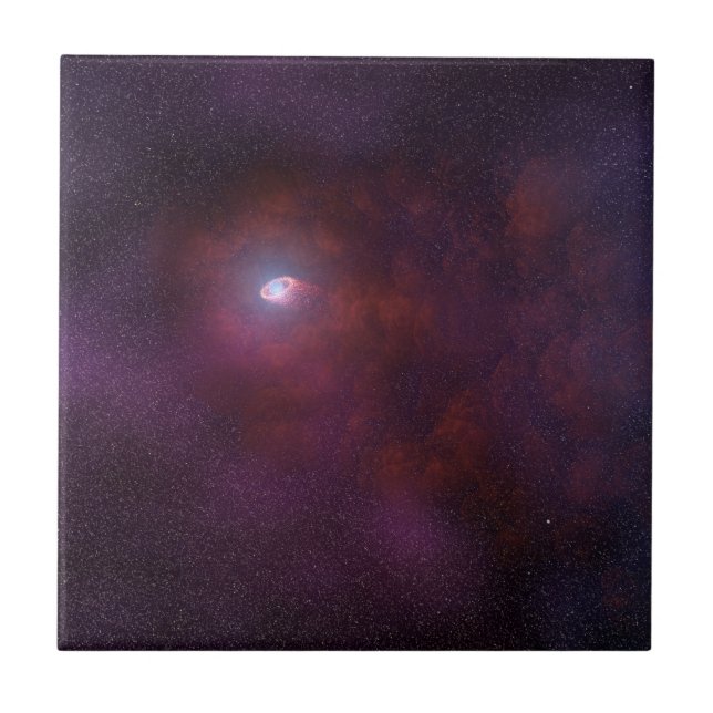 Azulejo De Cerâmica Vento Pulsar De Uma Estrela De Neutron. (Frente)