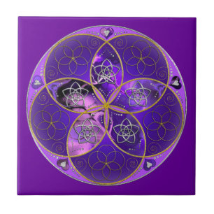 Azulejo De Cerâmica Venus Flower of Love fineART rosa violeta