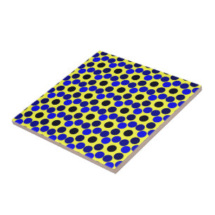 Azulejo De Cerâmica Ver pontos pretos e azuis