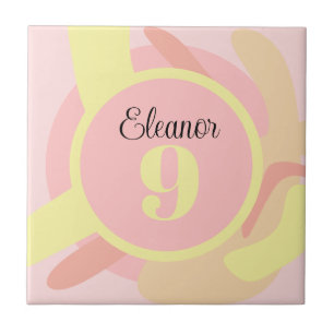 Azulejo De Cerâmica Verão Rosa Amarelo Creme Moderno Personalizado