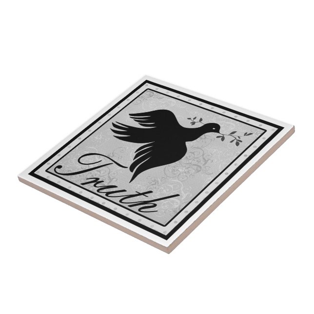 Azulejo De Cerâmica Verdade e pomba (Lateral)