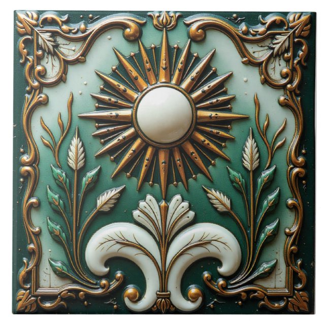 Azulejo De Cerâmica Verdant Solstice (Frente)