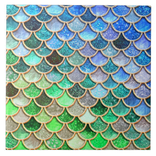 Azulejo De Cerâmica Verde Azul Brilhante Brilhante Brilhante Escalas d