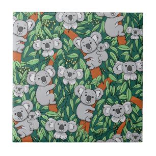 Azulejo De Cerâmica Verde-caçador de padrões de Koala