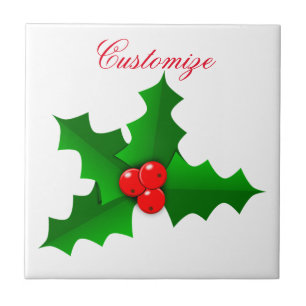 Azulejo De Cerâmica Verde de Natal e sagrado vermelho Thunder_Cove