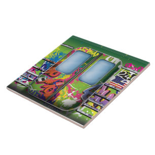 Azulejo De Cerâmica Verde do metro dos grafites