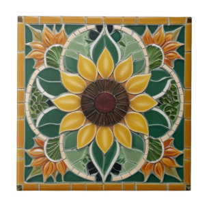 Azulejo De Cerâmica Verde-Escuro Amarelo