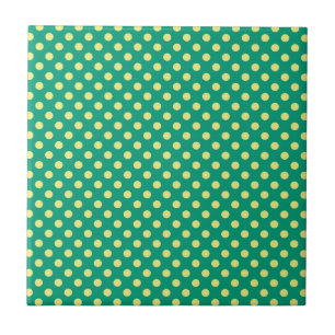 Azulejo De Cerâmica Verde esmeralda com as bolinhas amarelas por
