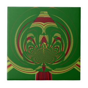 Azulejo De Cerâmica Verde Floral