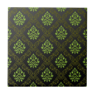 Azulejo De Cerâmica Verde floral do papel de parede