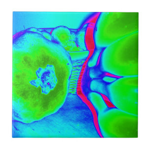 Azulejo De Cerâmica verde fluorescente da fruta