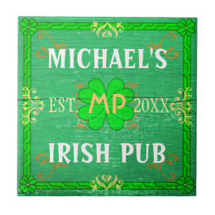 Azulejo De Cerâmica Verde irlandês do bar do bar Home customizável