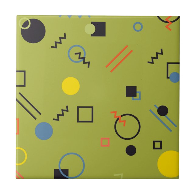 Azulejo De Cerâmica Verde, moderno, legal, tendências, urbano,Padrão M (Frente)