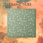 Azulejo De Cerâmica Verde pálido com Florais Brancos<br><div class="desc">Excelente para banheiros, áreas de backsplash e muito mais. Este azulejo é apoiado em um verde-claro com florais brancos coloridos. Temos uma enorme seleção de azulejos tradicionais, bem como azulejos únicos para compensar seu trabalho. Foi também criado um verde claro e claro correspondente para misturar e combinar com este design....</div>