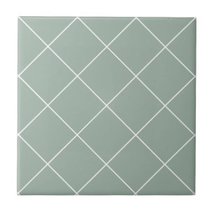 Azulejo De Cerâmica Verde Salvia Moderno Grid Geométrico Simples