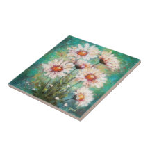 Verde-Teal Impressionista de Pintura Floral
