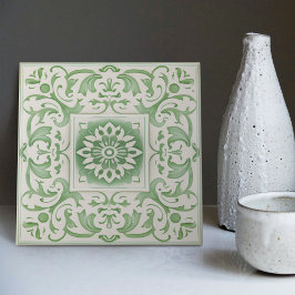 Azulejo De Cerâmica Verdes Vitorianas Repro Art Nouveau