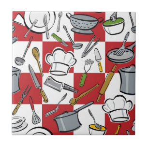 Azulejo De Cerâmica Verificação das ferramentas da cozinha