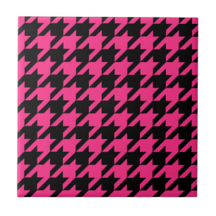 Azulejo De Cerâmica Verificação de Tonalidade Preta Rosa