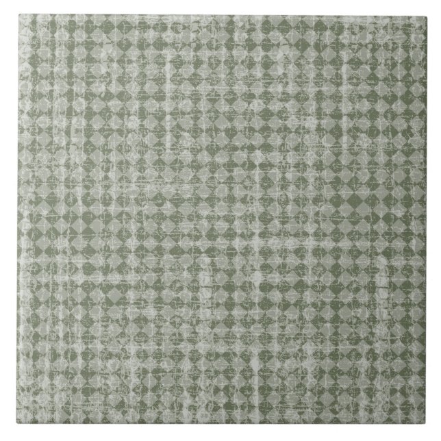 Azulejo De Cerâmica Verificação do Diamante Verde Oleícola do País Pri (Frente)