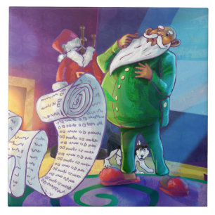 Azulejo De Cerâmica Verifique-o duas vezes papai noel