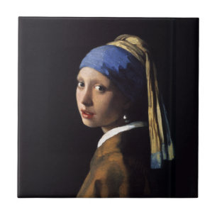 Azulejo De Cerâmica Vermeer Girl Pearl Enarrando pintura de arte
