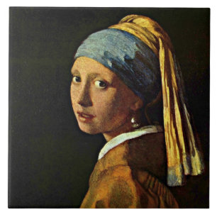Azulejo De Cerâmica Vermeer: Menina com um Brinco de Pérola (2)