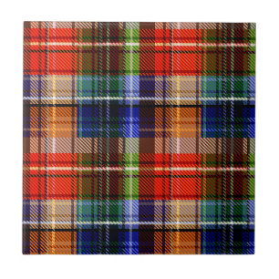 Azulejo De Cerâmica Vermelho Azul Verde Amarelo Xadrez Tartan Desenho 