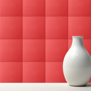 Azulejo De Cerâmica Vermelho de coral quente e sólido