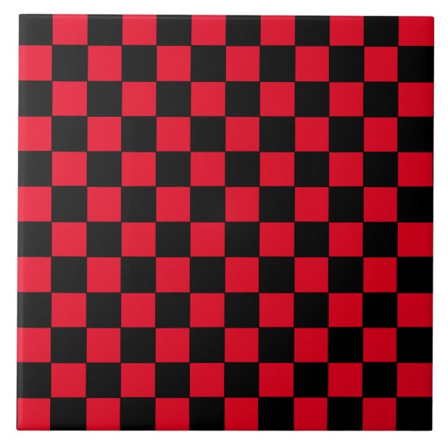 Azulejo De Cerâmica Vermelho e Preto Verificados (Frente)