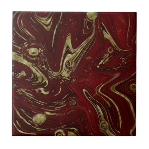 Azulejo De Cerâmica Vermelho Elegante moderno e espiral de mármore Do
