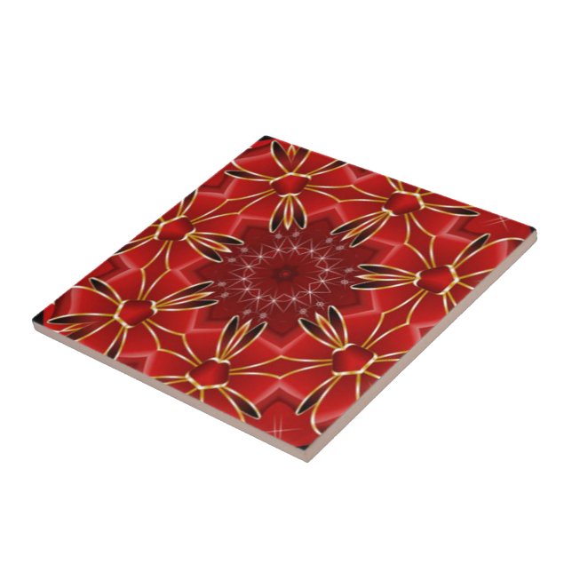 Azulejo De Cerâmica Vermelho festivo (Lateral)