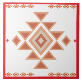 Azulejo De Cerâmica Vermelho Nativo do Sudoeste e Laranja do Deserto