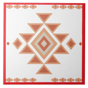 Azulejo De Cerâmica Vermelho Nativo do Sudoeste e Laranja do Deserto