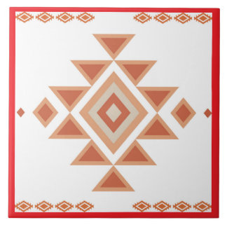 Azulejo De Cerâmica Vermelho Nativo do Sudoeste e Laranja do Deserto