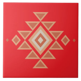 Azulejo De Cerâmica Vermelho Nativo do Sudoeste e Laranja do Deserto
