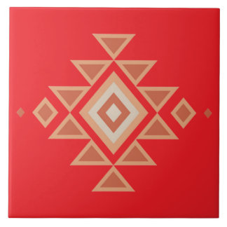 Azulejo De Cerâmica Vermelho Nativo do Sudoeste e Laranja do Deserto