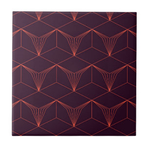 Azulejo De Cerâmica Vermelho-roxo, simples, elegante, gráfico luxuoso