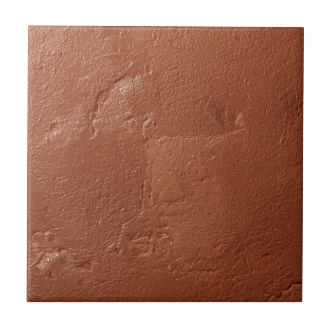 Azulejo De Cerâmica Vermelho terracota simples rústico  (Frente)