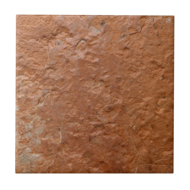 Azulejo De Cerâmica Vermelho terracota simples rústico  (Frente)