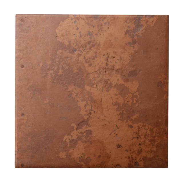 Azulejo De Cerâmica Vermelho terracota simples rústico  (Frente)
