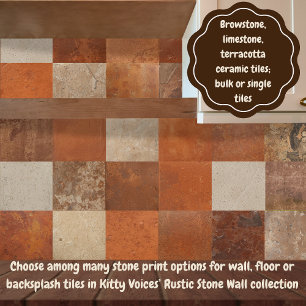 Azulejo De Cerâmica Vermelho terracota simples rústico