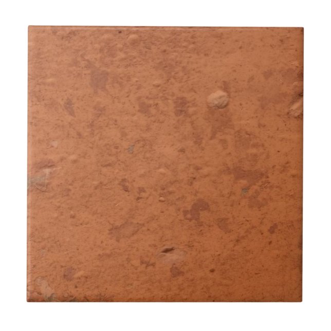 Azulejo De Cerâmica Vermelho terracota simples rústico  (Frente)