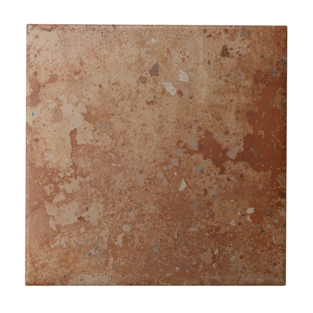 Azulejo De Cerâmica Vermelho terracota simples rústico  (Frente)