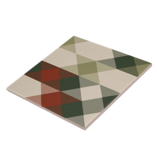 Azulejo De Cerâmica vermelho verde e geométrico bege