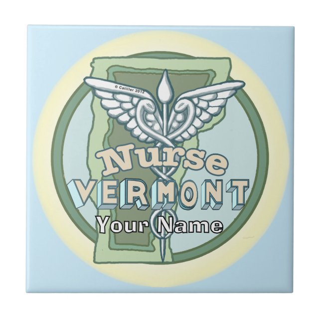 Azulejo De Cerâmica Vermont Nurse Caduceus (Frente)